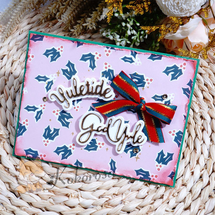 Kokorosa Metal Cutting Dies with "yuletide god yule" Word