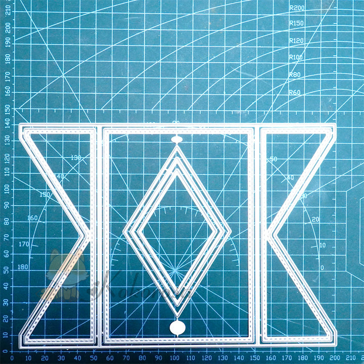 Kokorosa Metal Cutting Dies with Rhombic Foldable Card