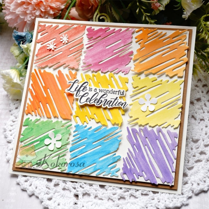 Kokorosa Metal Cutting Dies with Hand-Painted Small Squares