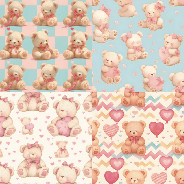 Kokorosa 24PCS 6" Cuddly Bears Scrapbook & Cardstock Paper
