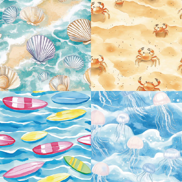 Kokorosa 24PCS 6" Beach Scrapbook & Cardstock Paper
