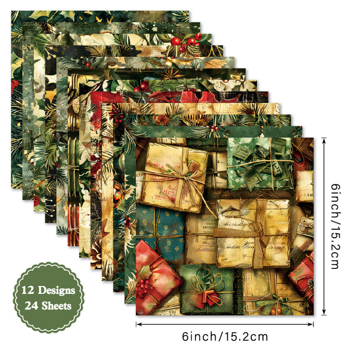 Kokorosa 24PCS 6" Gleam Scrapbook & Cardstock Paper