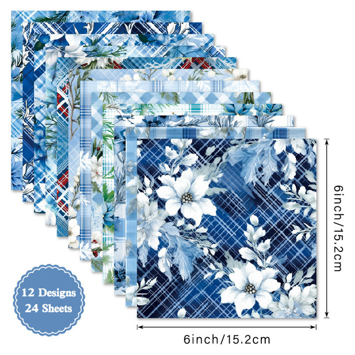 Kokorosa 24PCS 6" Polar Scrapbook & Cardstock Paper