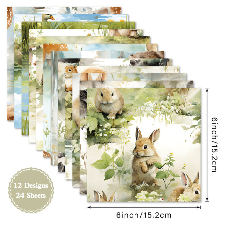 Kokorosa 24PCS 6" Zoetic Scrapbook & Cardstock Paper