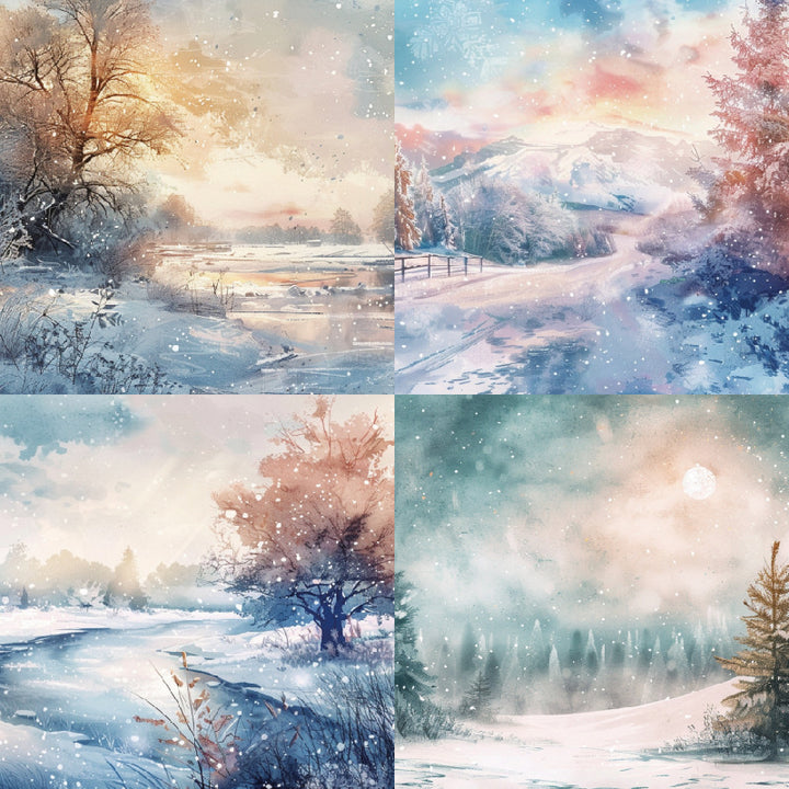 Kokorosa 24PCS 6" Glacie Scrapbook & Cardstock Paper