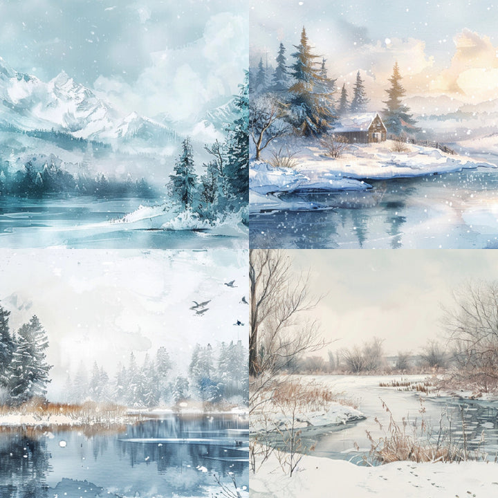 Kokorosa 24PCS 6" Glacie Scrapbook & Cardstock Paper