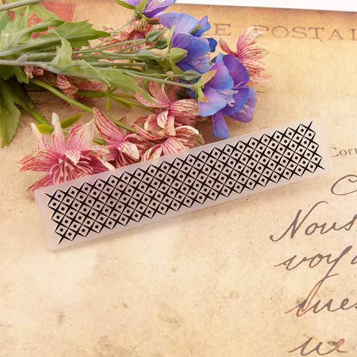 Kokorosa Grid Decoration Plastic Embossing Folder