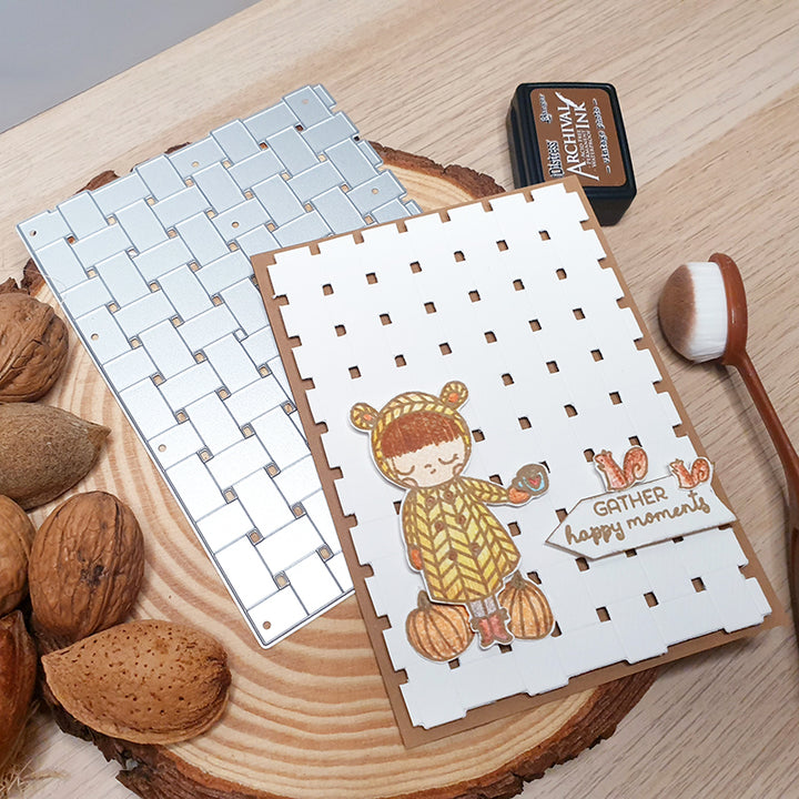 Kokorosa Metal Cutting Dies With Bamboo Weaving Background Board