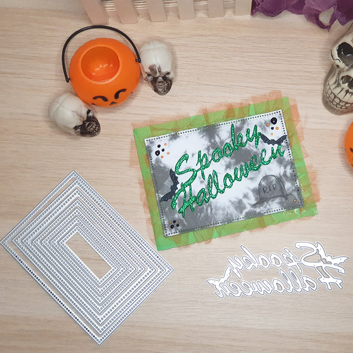 Kokorosa Metal Cutting Dies With Stackable Rectangle Frame Border