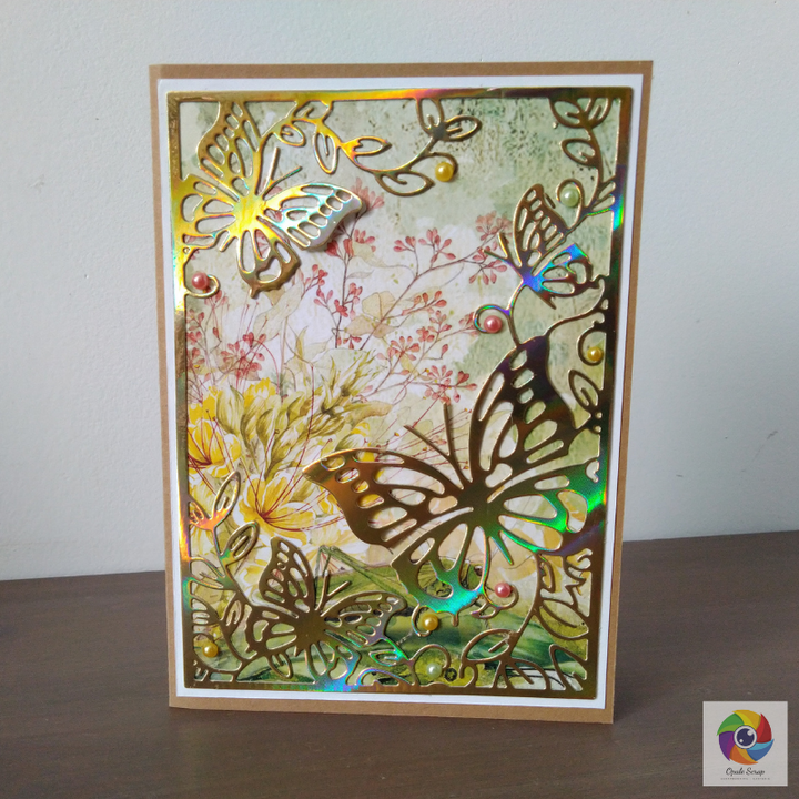 Kokorosa Metal Cutting Dies with Leaves and Butterflies Background Board