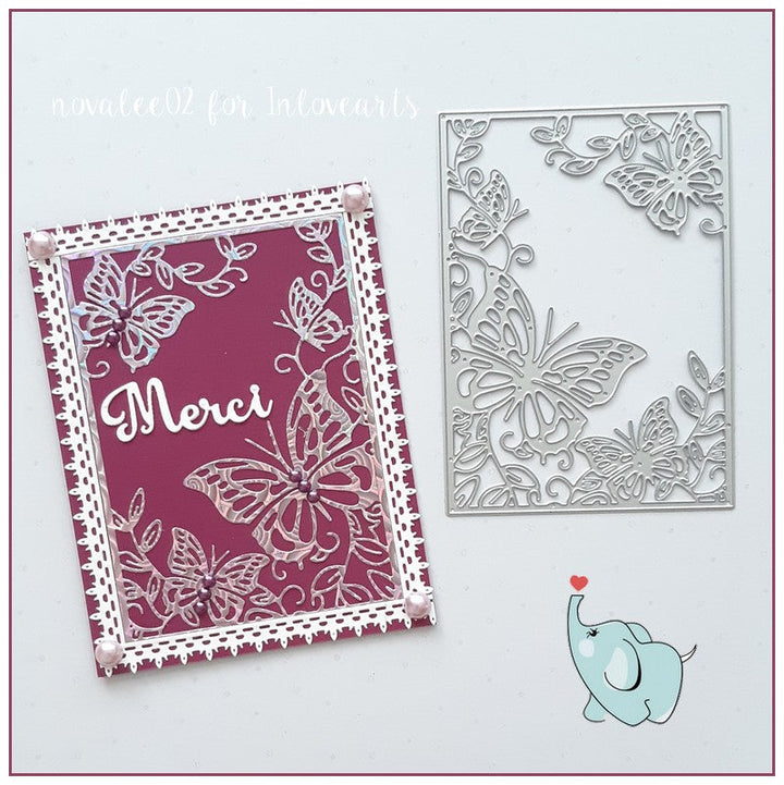 Kokorosa Metal Cutting Dies with Leaves and Butterflies Background Board