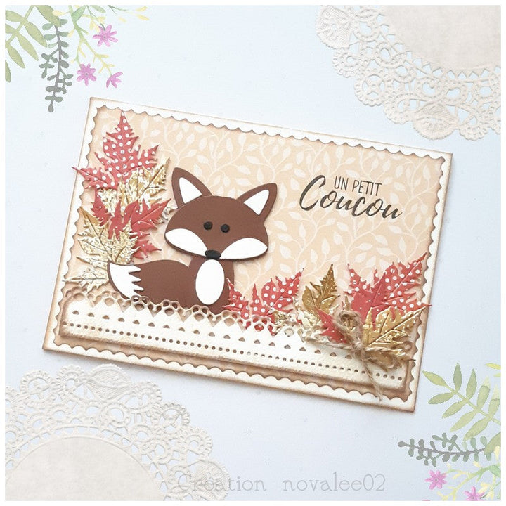 Kokorosa Metal Cutting Dies With Maple Leaf Border
