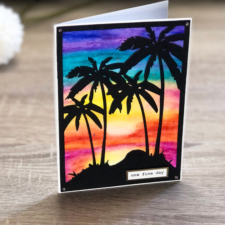 Kokorosa Metal Cutting Dies With Palm Trees Background Board