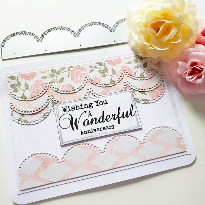 Kokorosa Metal Cutting Dies With Wave Lace Border