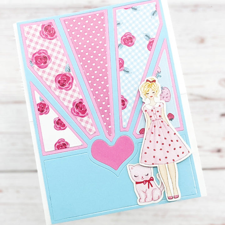 Kokorosa Metal Cutting Dies With Heart and Hollow Line Background Board