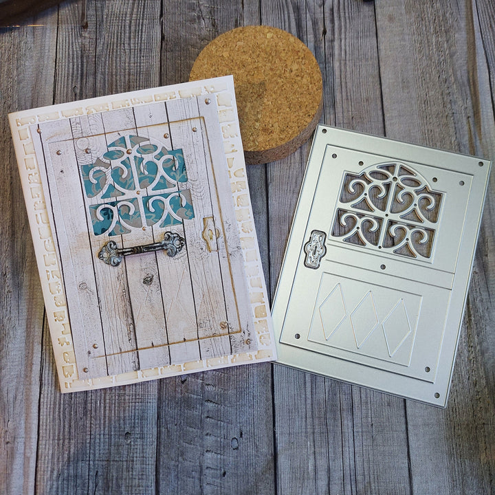 Kokorosa Metal Cutting Dies with Retro Wrought Iron Pattern Door