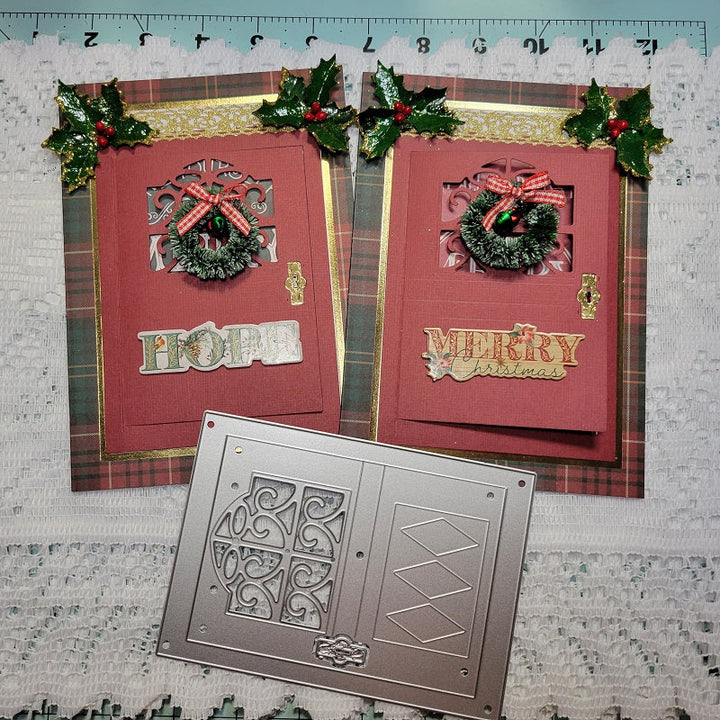 Kokorosa Metal Cutting Dies with Retro Wrought Iron Pattern Door