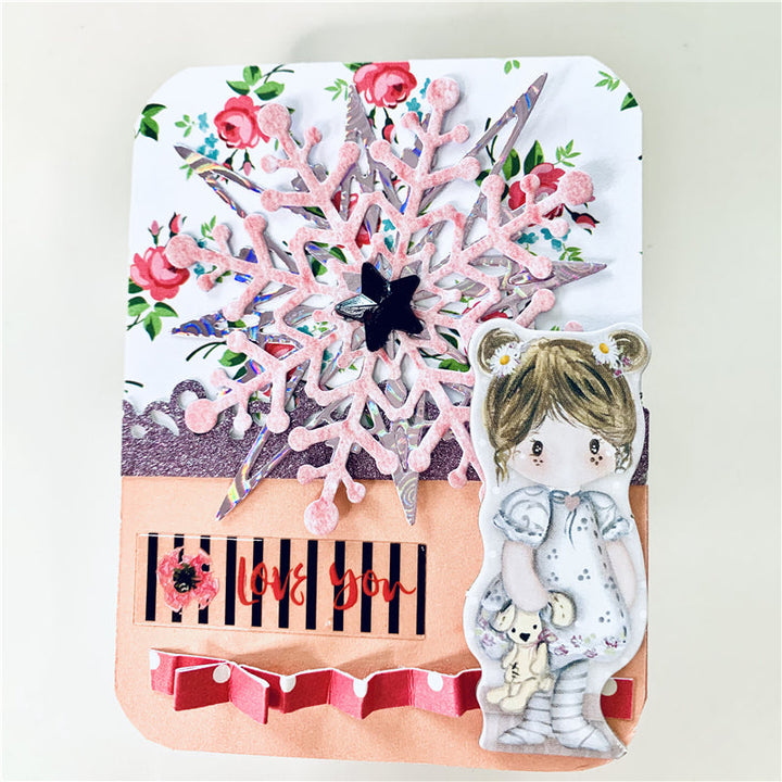 Kokorosa Metal Cutting Dies with 6pcs Snowflakes