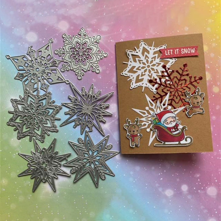 Kokorosa Metal Cutting Dies with 6pcs Snowflakes