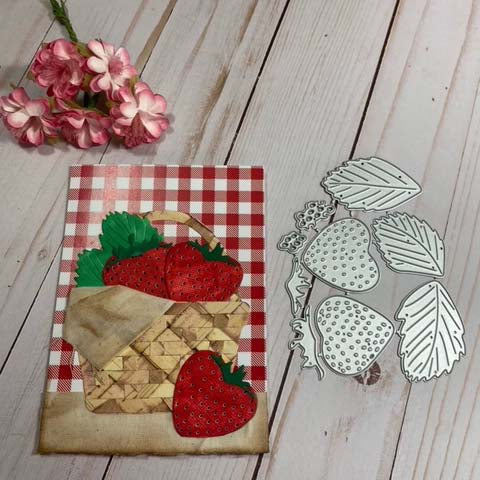 Kokorosa Metal Cutting Dies with Heart Shaped Strawberry