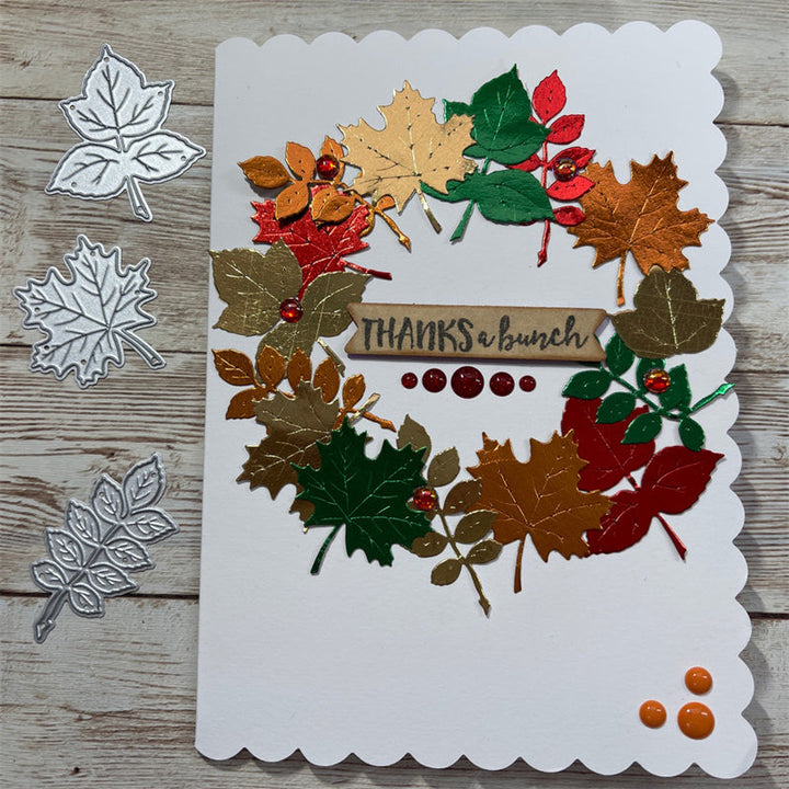 Kokorosa Metal Cutting Dies with Falling Autumn Leaves