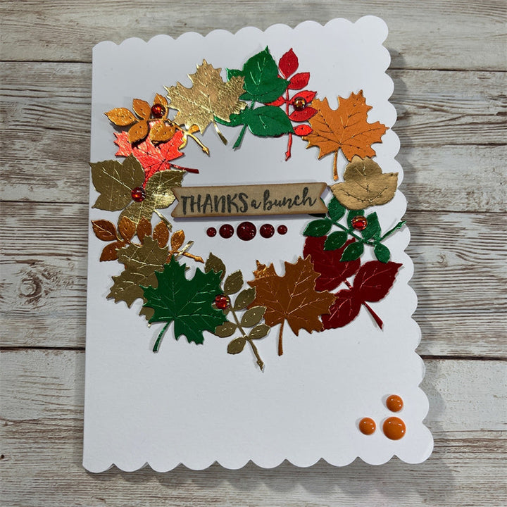 Kokorosa Metal Cutting Dies with Falling Autumn Leaves