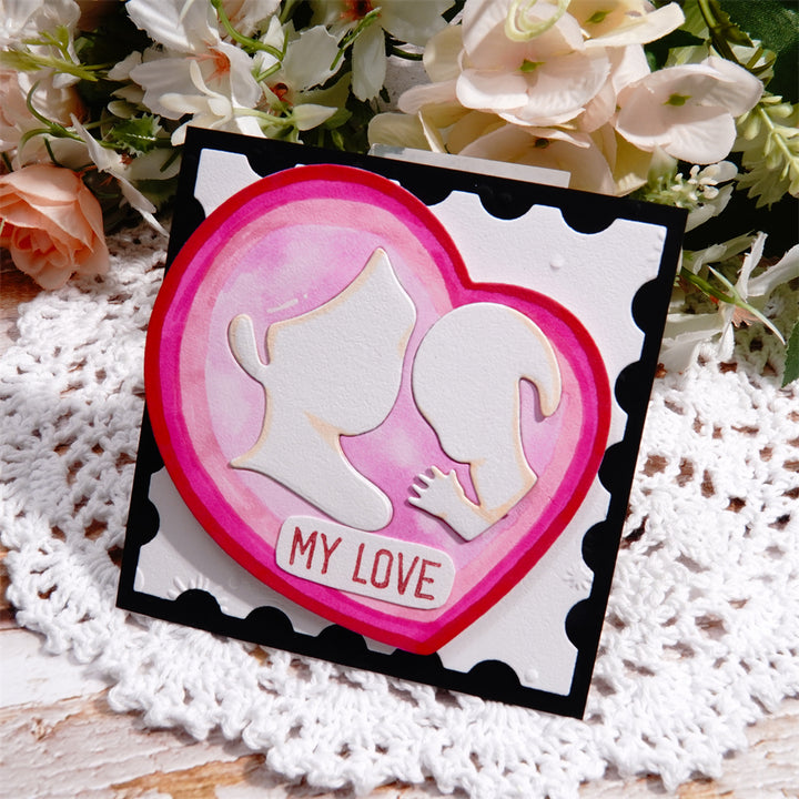 Kokorosa Metal Cutting Dies with Mother & Baby Heart Frame Board
