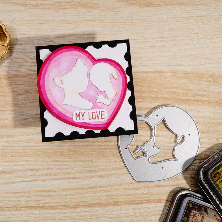 Kokorosa Metal Cutting Dies with Mother & Baby Heart Frame Board