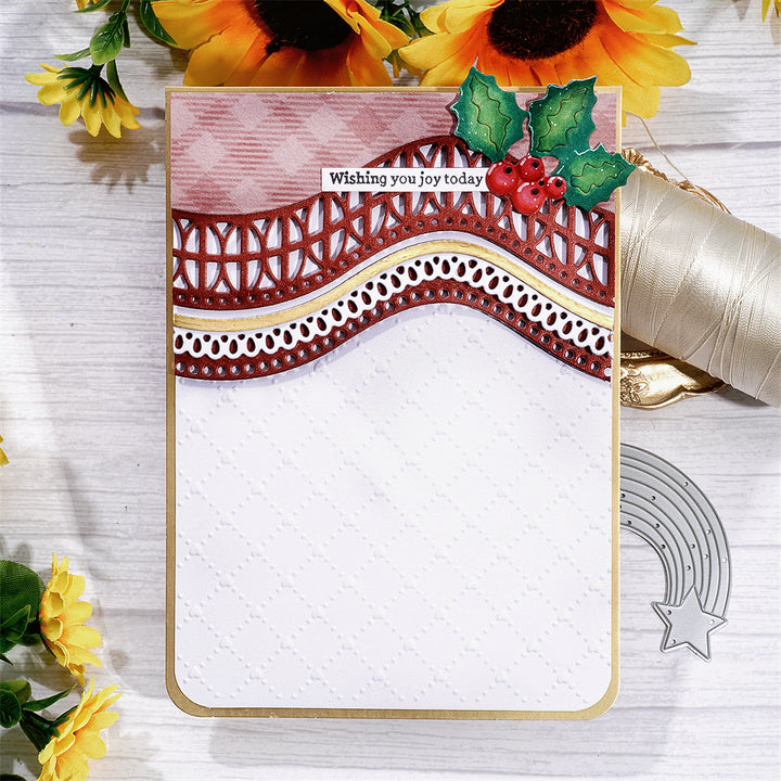 Kokorosa Metal Cutting Dies With Lace Wave Border