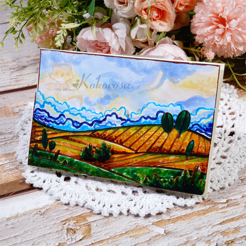 Kokorosa Metal Cutting Dies with Village Scenery