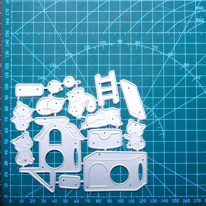 Kokorosa Metal Cutting Dies With Deluxe Cat Climbing Frame