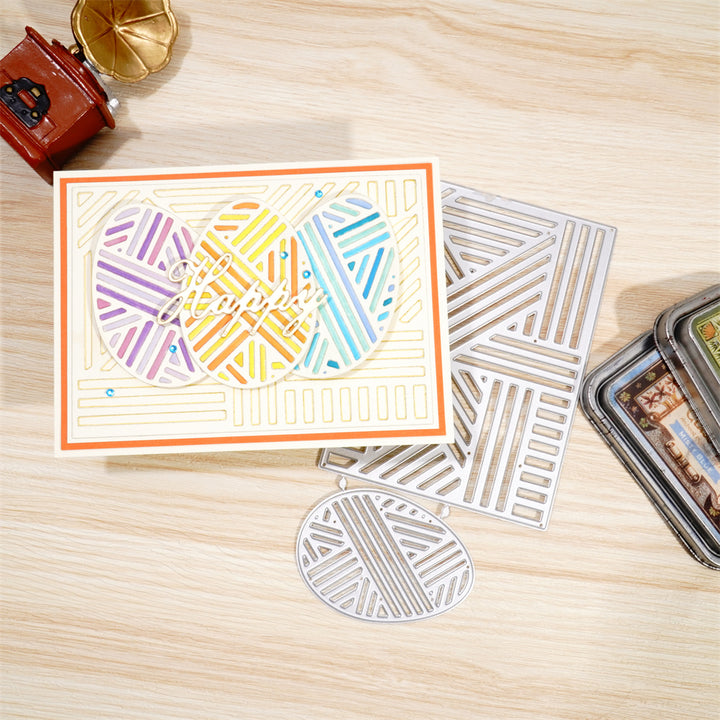 Kokorosa Metal Cutting Dies with Easter Lines & Eggs Background Board