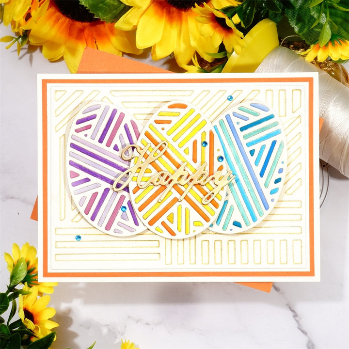 Kokorosa Metal Cutting Dies with Easter Lines & Eggs Background Board