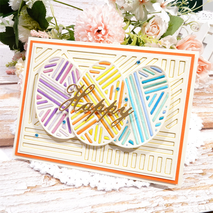 Kokorosa Metal Cutting Dies with Easter Lines & Eggs Background Board