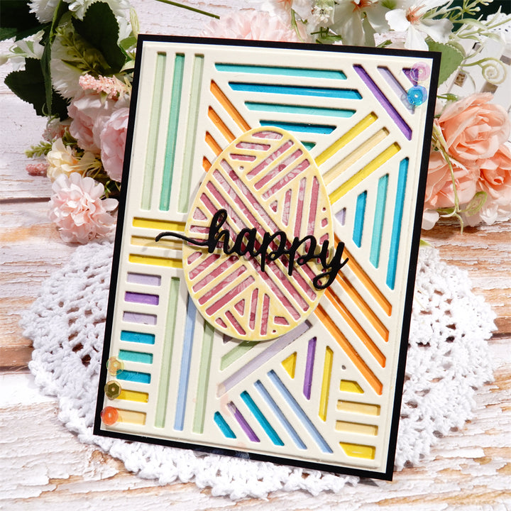 Kokorosa Metal Cutting Dies with Easter Lines & Eggs Background Board