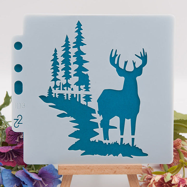 Kokorosa Elk Silhouette DIY Painting Hollow Stencil