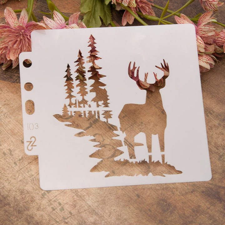 Kokorosa Elk Silhouette DIY Painting Hollow Stencil