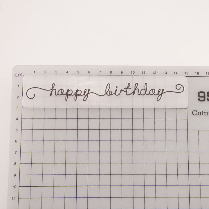 Kokorosa Happy Birthday English Phrases Plastic Embossing Folder