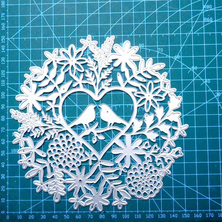 Kokorosa Heart Shape Flowers Birds Metal Cutting Dies