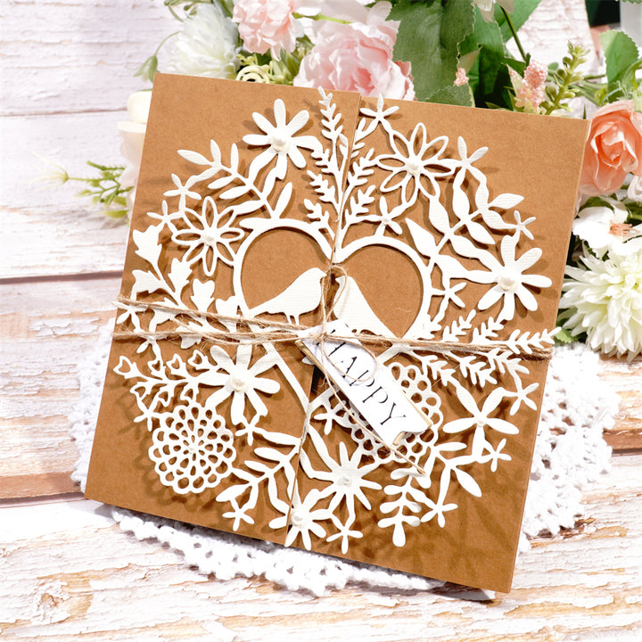 Kokorosa Heart Shape Flowers Birds Metal Cutting Dies