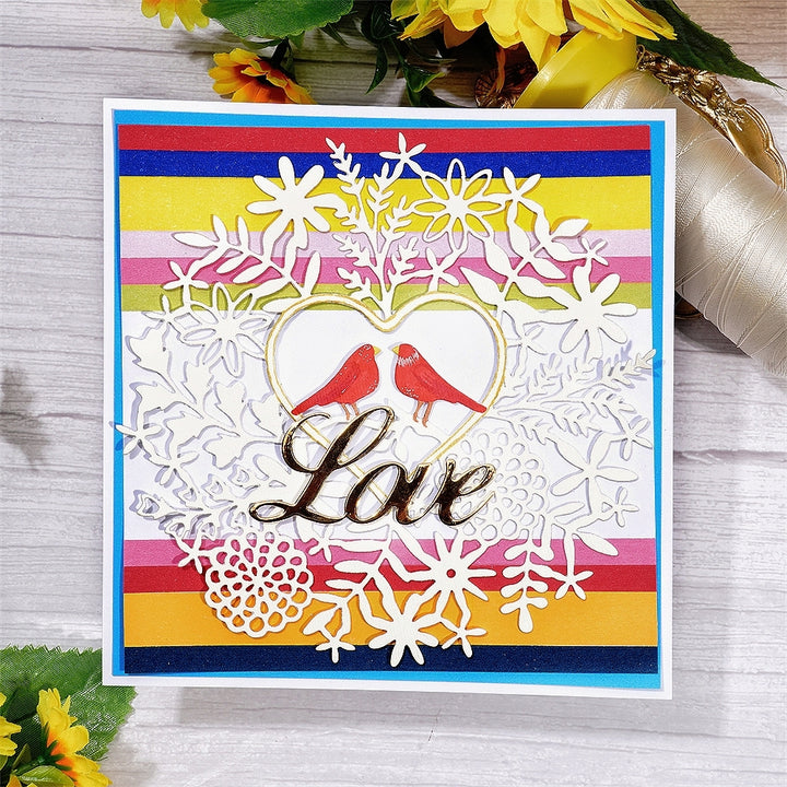 Kokorosa Heart Shape Flowers Birds Metal Cutting Dies