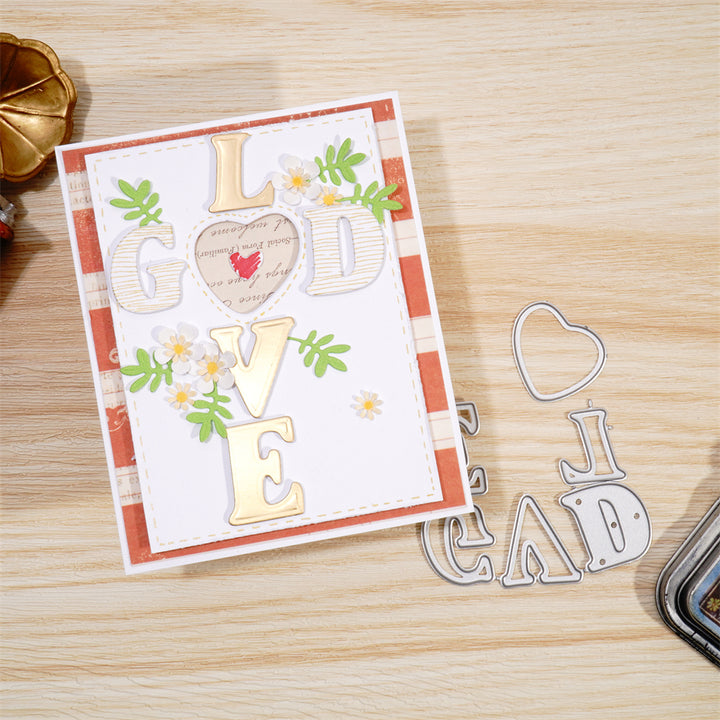 Kokorosa Metal Cutting Dies with "I LOVE GOD" Word