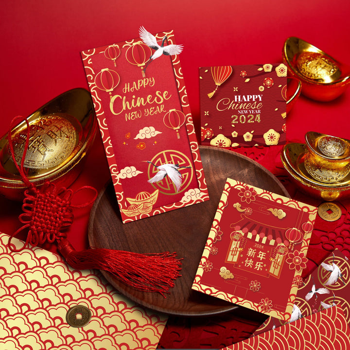 Kokorosa 24PCS 12" Chinese Happy New Year Scrapbook & Cardstock Paper