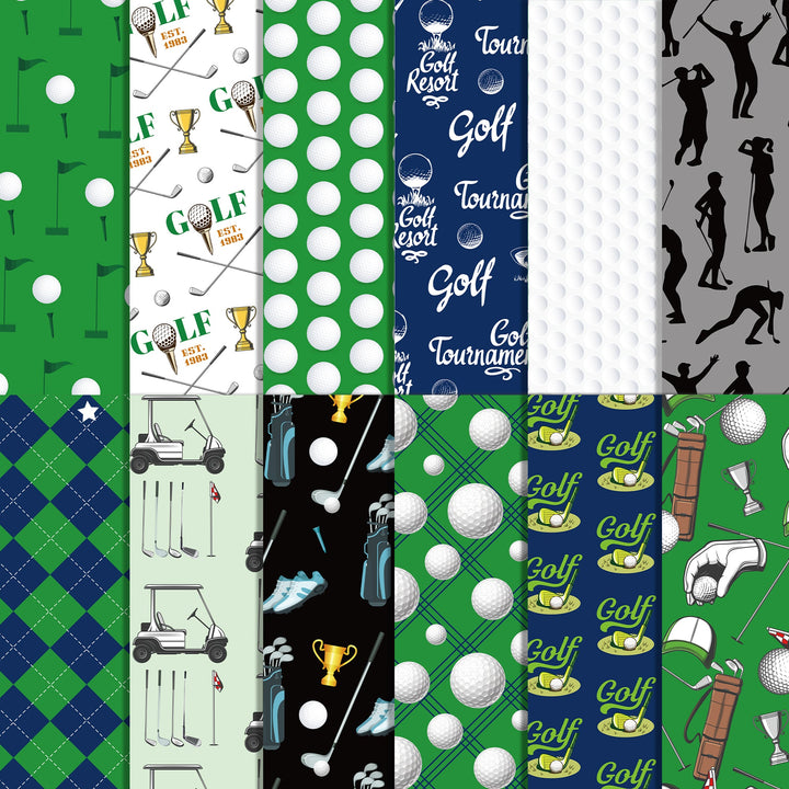 Kokorosa 24PCS 12" Golf Theme Scrapbook & Cardstock Paper