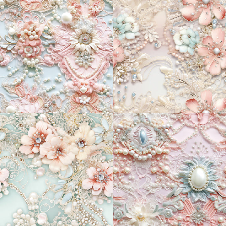 Kokorosa 24PCS 6" Pearl Embroidery Scrapbook & Cardstock Paper