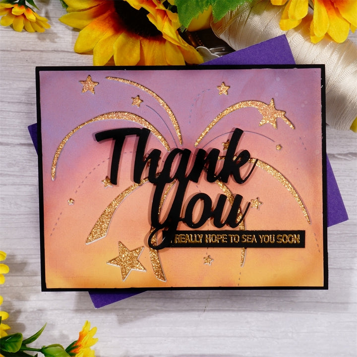 Kokorosa Metal Cutting Dies With Jubilant Fireworks Background Board