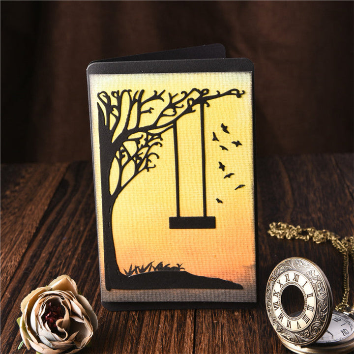 Kokorosa Swing Under the Tree at Dusk Metal Cutting Dies
