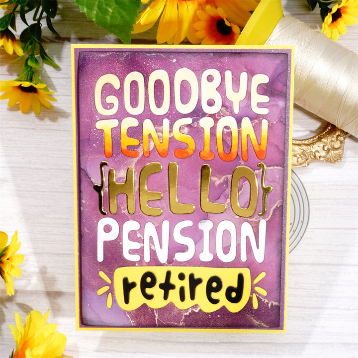Kokorosa Metal Cutting Dies With Happy Retired Words