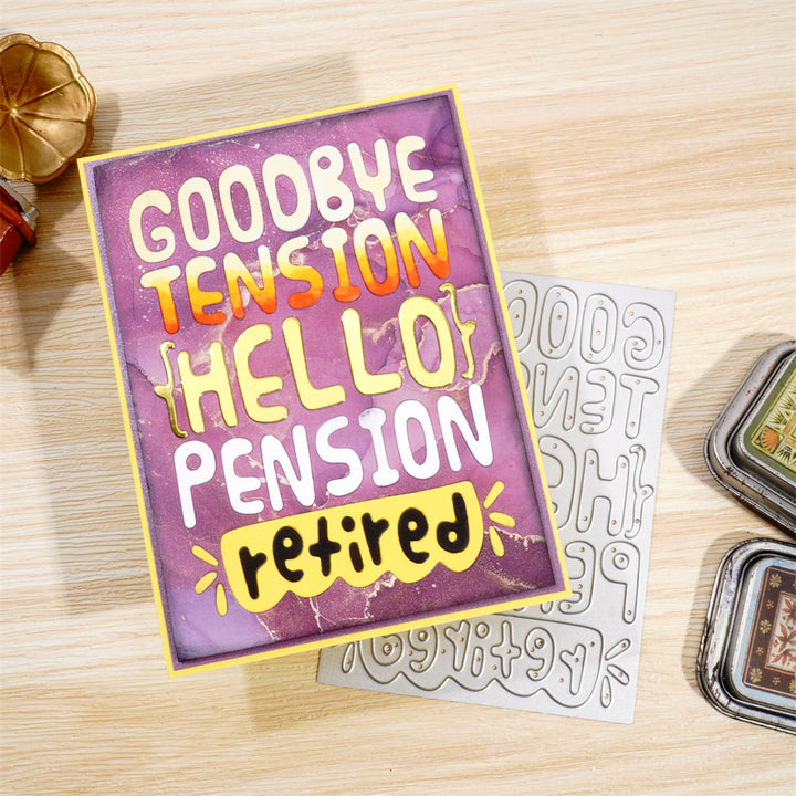 Kokorosa Metal Cutting Dies With Happy Retired Words