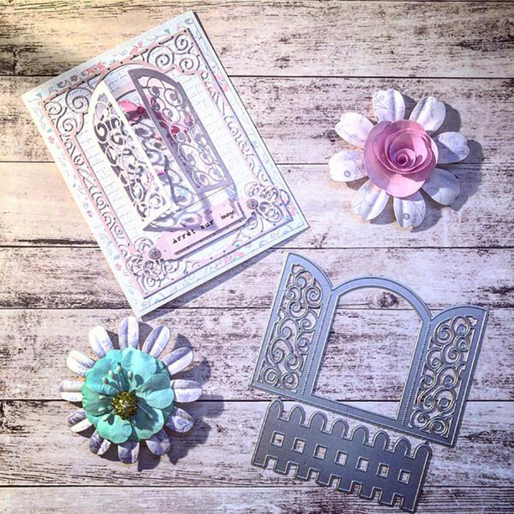 Kokorosa Lace Window Fence Metal Cutting Dies
